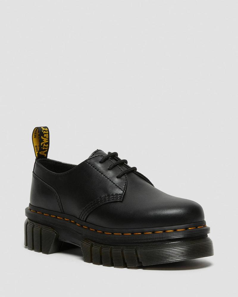 Black Men\'s Dr Martens Audrick Nappa Leather Platform Shoes | CA 625SGL